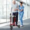 Costway 3-Wheel Rolling Walker Folding Rollator Walker with 8 inch Wheels Red\Black